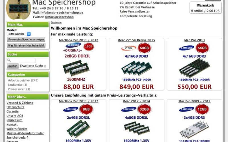 mac speicher shop