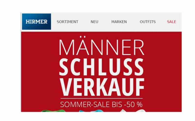 Maennerschlussverkauf