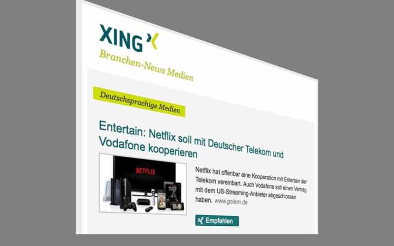Xing newsletter