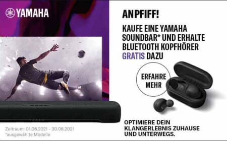 Jetzt Yamaha Soundbar kaufen – Bluetooth-Kopfhörer gratis